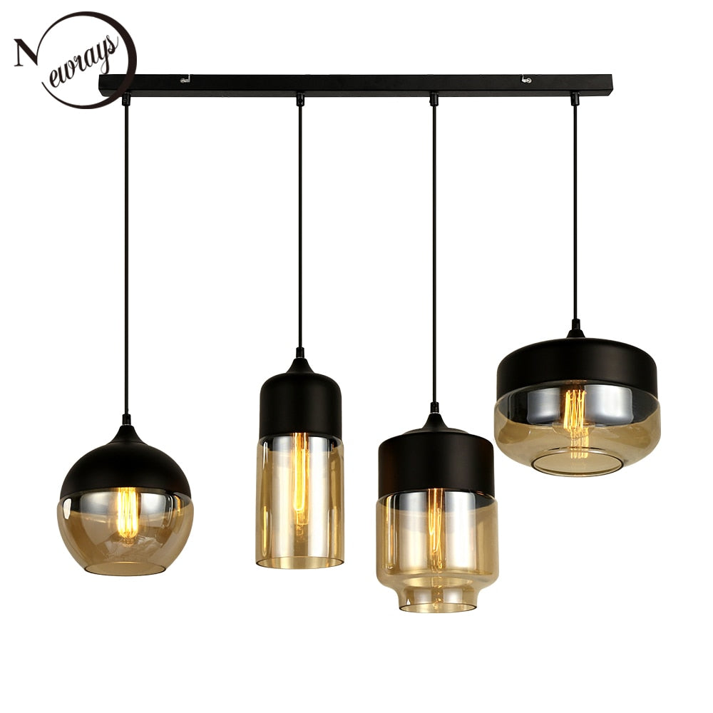 Modern combination  3 LED hanging glass pendant lights - spotlighthomedecor