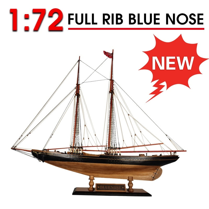 DIY American cup Bluenose Full Rib Sailboat 1:72 730 mm wooden ship model kit - spotlighthomedecor