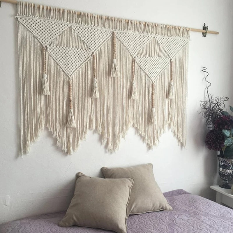 Macrame Wall Hanging Handwoven Bohemian Cotton Rope Boho Tapestry - spotlighthomedecor