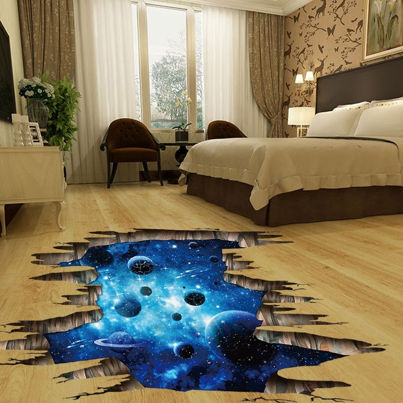 Cosmic Space Galaxy  Floor Mural Decals Wall Stickers - spotlighthomedecor