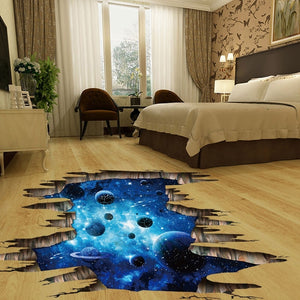 Cosmic Space Galaxy  Floor Mural Decals Wall Stickers - spotlighthomedecor