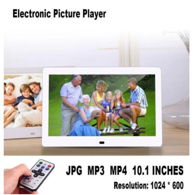 10.1 Inch HD Digital Picture Frame  Multi-Media Player Alarm Clock For Gift With Detachable Holder - spotlighthomedecor