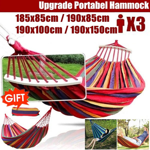 Portable Hanging Hammock Travel Outdoor Camping Thick Canvas - spotlighthomedecor