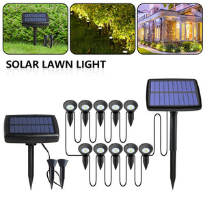 Solar Lawn Lights for Outdoors, Dawn to Dusk, Waterproof, In-Ground Spikes Fit Anywhere - spotlighthomedecor