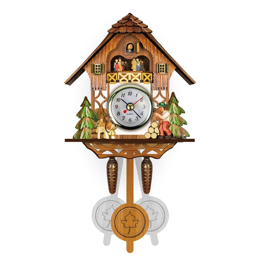 Cuckoo Clock Style Wooden Wall Alarm Clock Home Decoration - spotlighthomedecor
