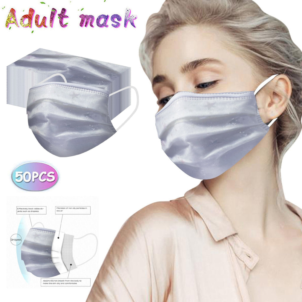 50pc Adult Fashion Mesh Disposable Protection Three Layer Face Mask - spotlighthomedecor