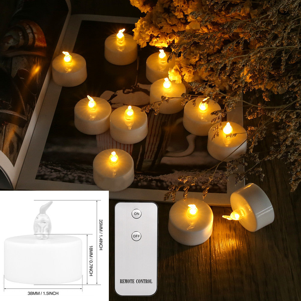 Mini Tea Light Engine 12/24 Pack Tea Lights Realistic Flickering Battery Operated Flameless ...